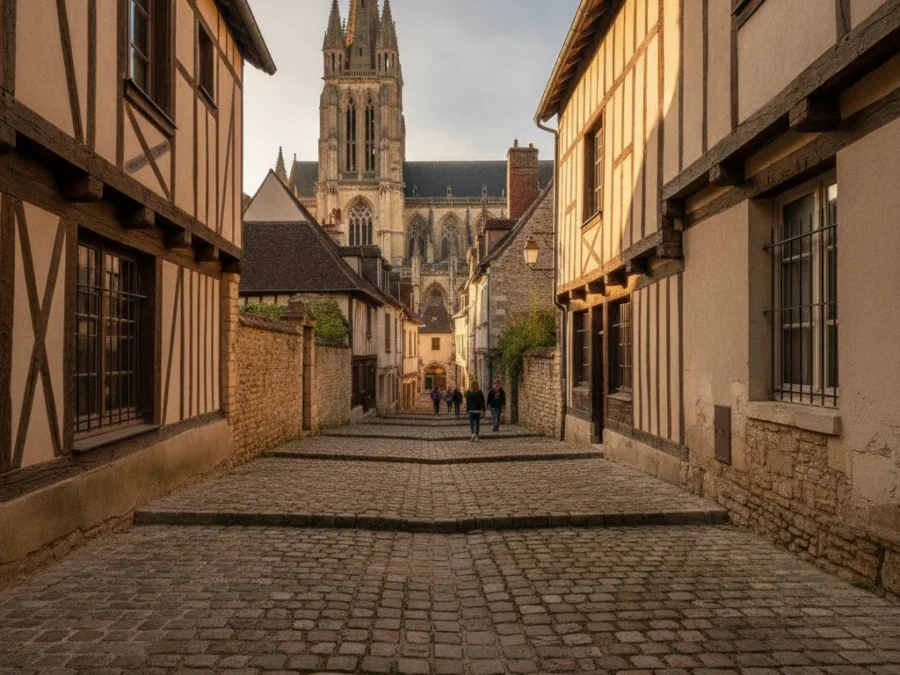 Vieille ville de Chartres en balade médiévale à pied - vieille ville chartres balade medievale